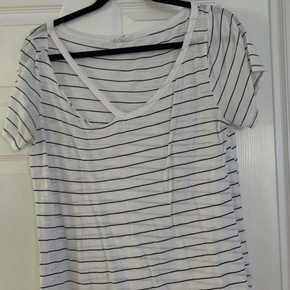 black and white striped tee